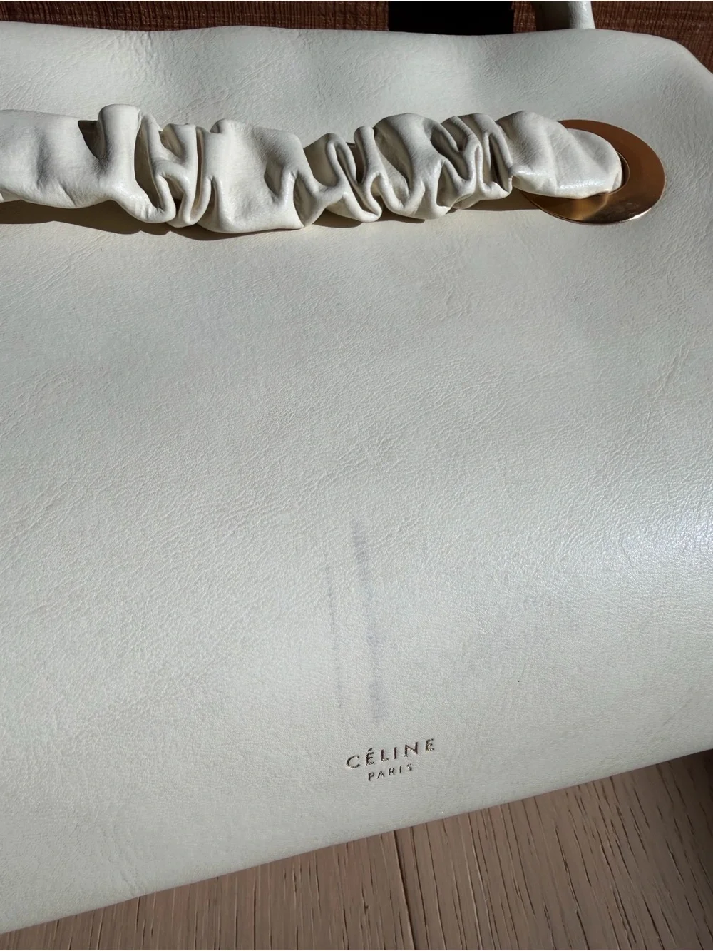 Céline Eyelet Bag Runway 2018 White Leather Top-Handle Bag Phoebe Philo Celine